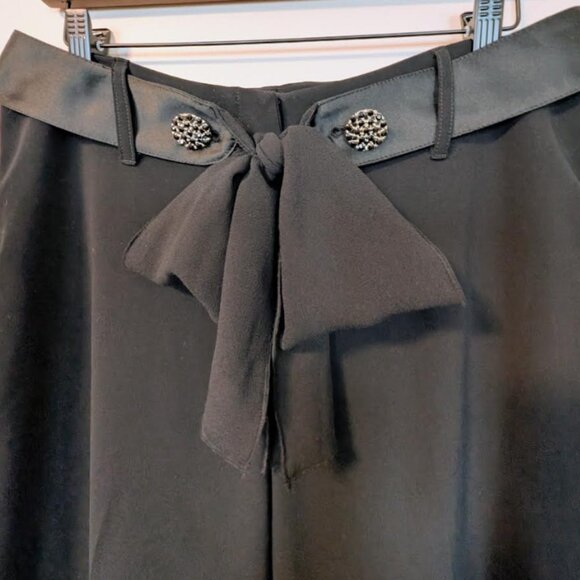 Studio Bill Blass NWT Women's Straight Leg Pants with Tied Chiffon Belt - Picture 5 of 7